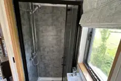 Ensuite shower room in the shepherd's hut