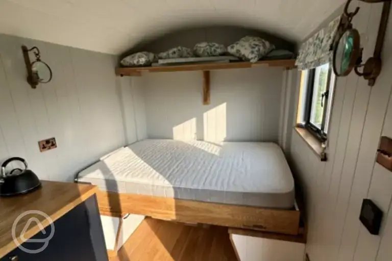 Double bed in the shepherd's hut (bedding and towels provided)