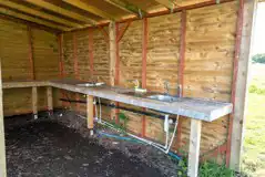 Washing up area by the non electric grass pitches