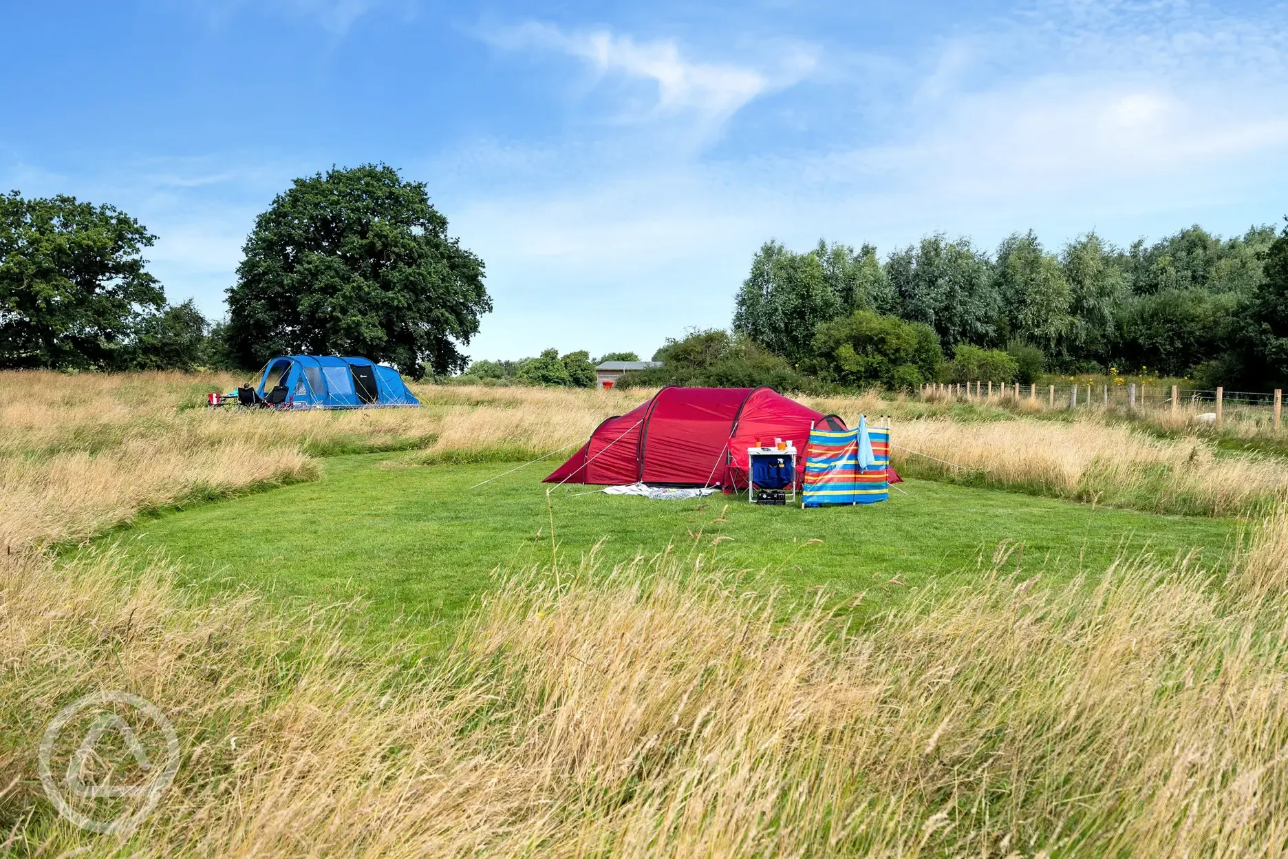 Non electric grass tent pitches