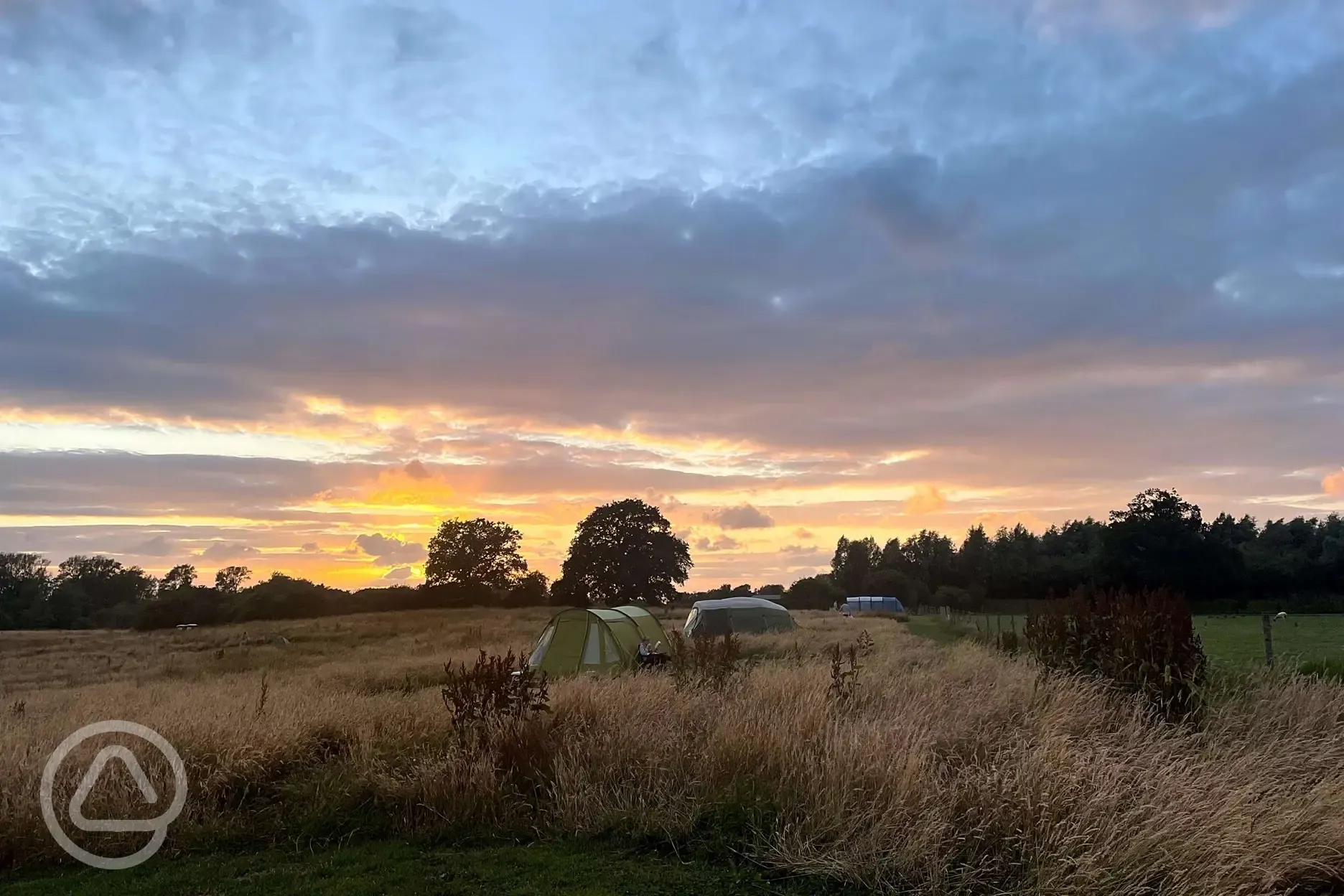 Sunset over the grass pitches