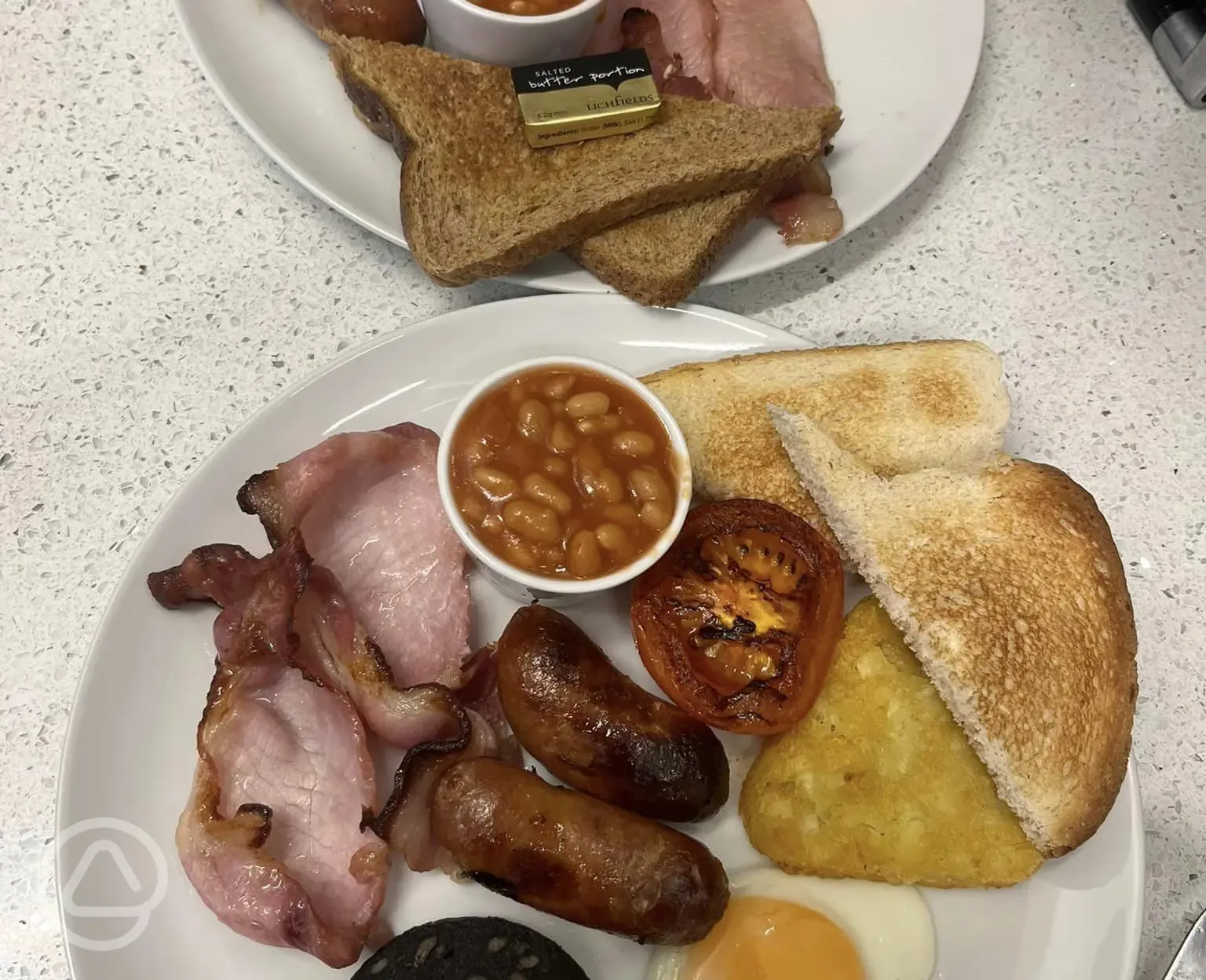 Full English breakfast from Oakwood Marina's tearoom
