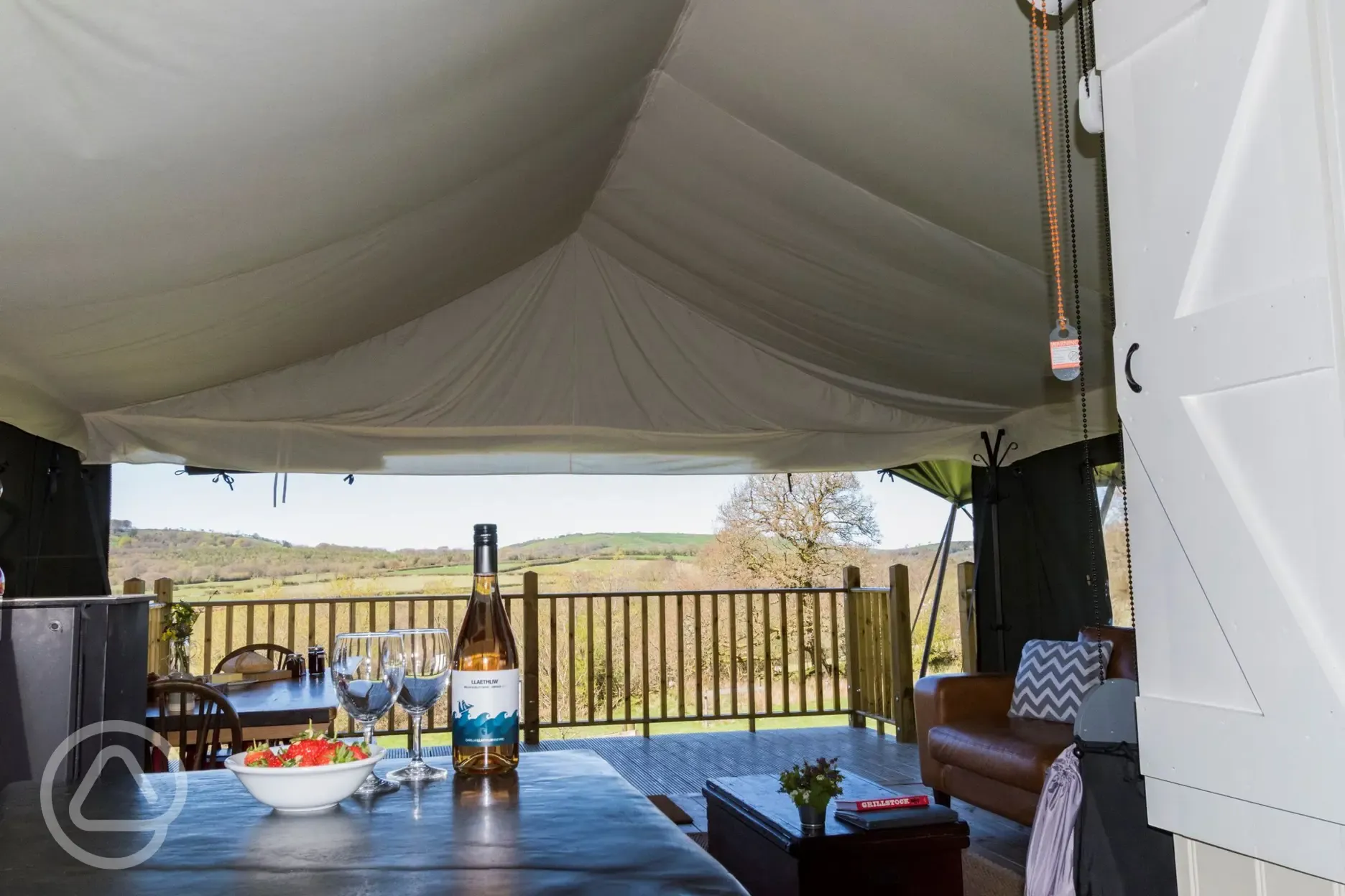 Aderyn safari tent interior