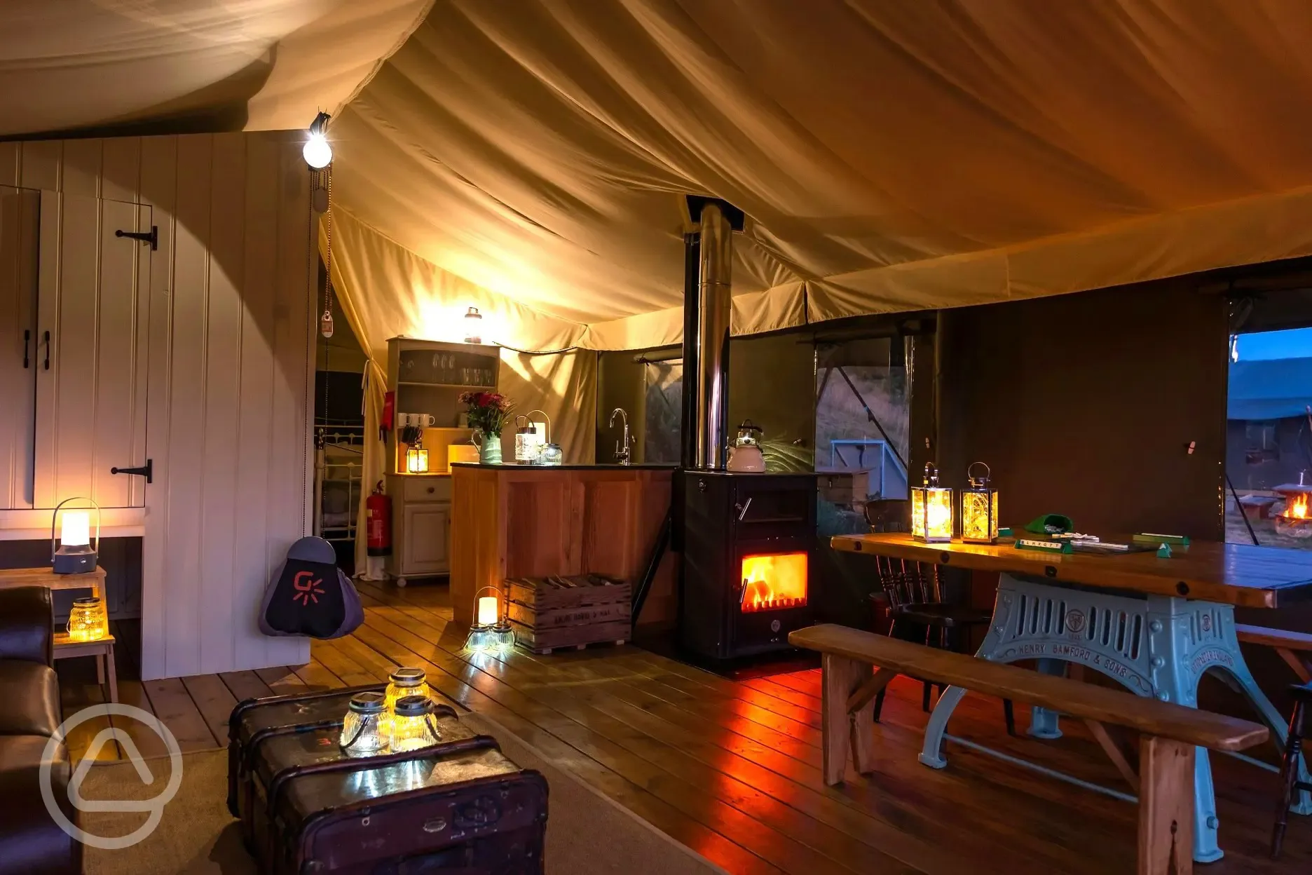 Afon safari tent interior