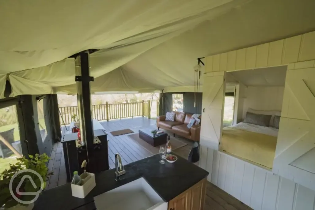 Aderyn safari tent interior