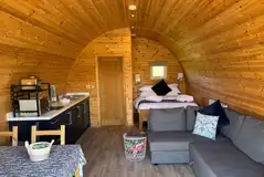 Ensuite glamping pod interior