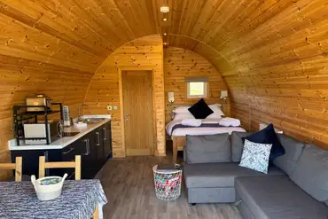 Ensuite glamping pod interior