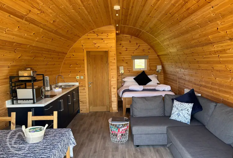 Ensuite glamping pod interior