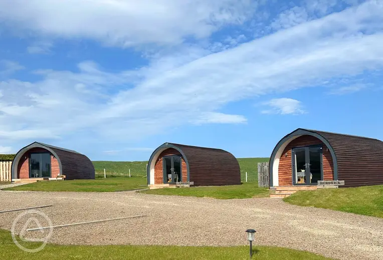 Ensuite glamping pods at Milldown Glamping