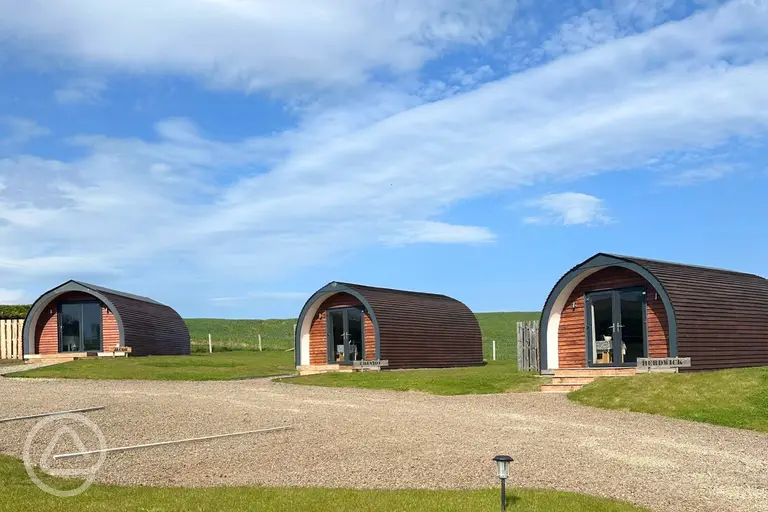 Ensuite glamping pods at Milldown Glamping