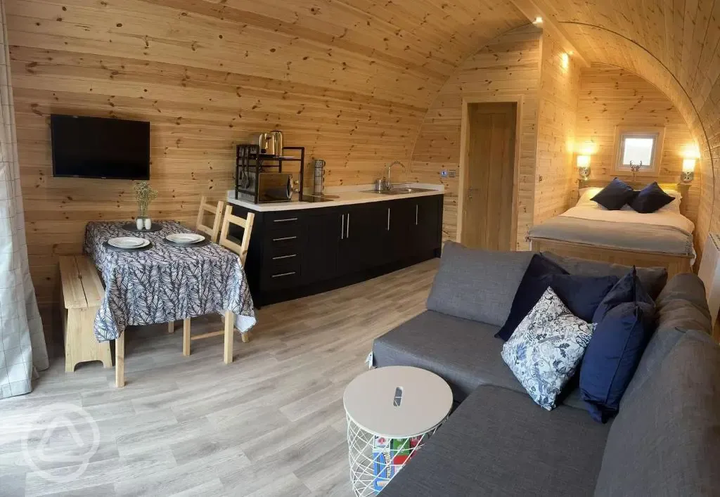 Ensuite glamping pod interior