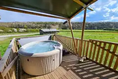Safari tent hot tub Safari tent hot tub