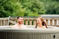 Safari tent hot tub Safari tent hot tub