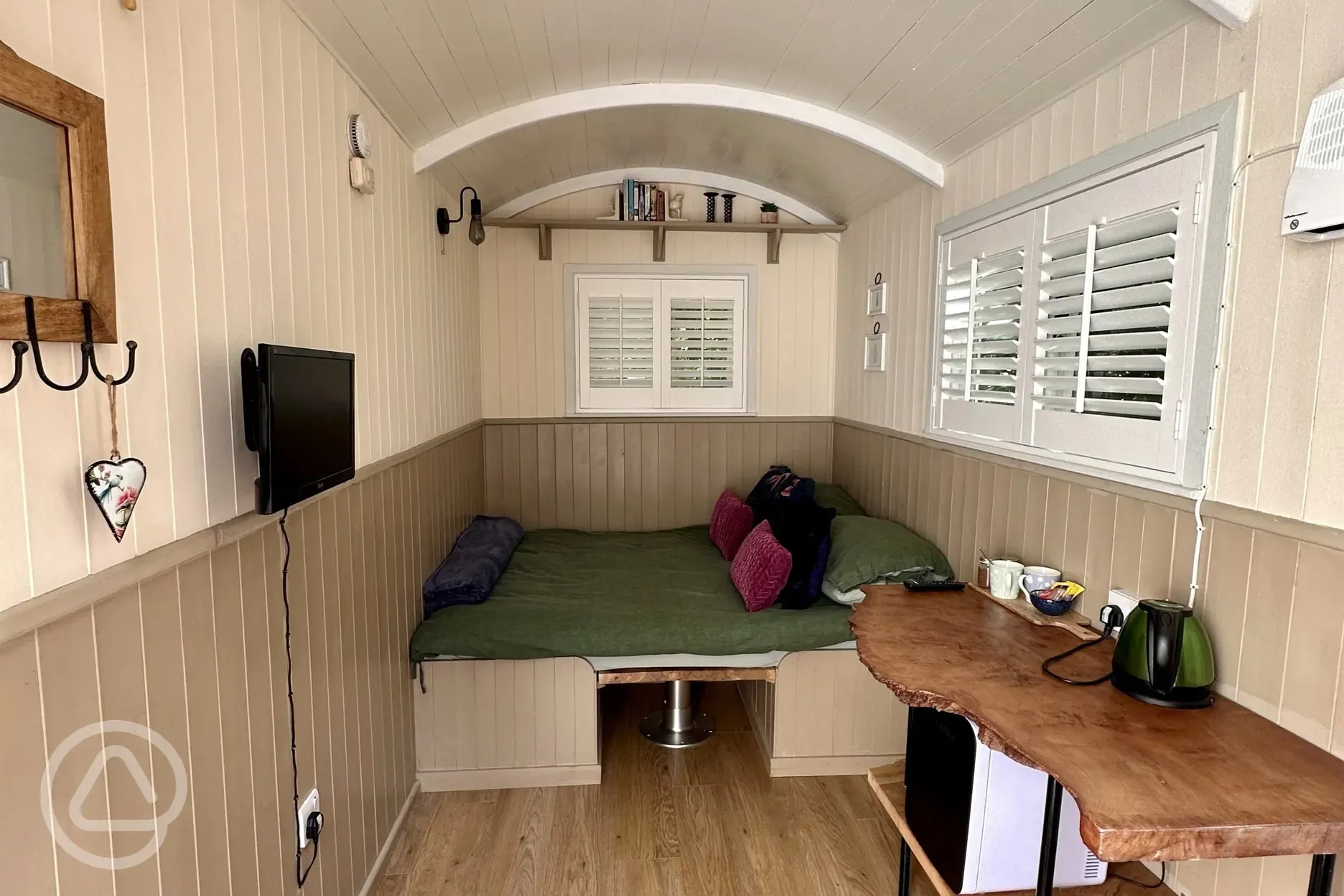 Shepherd's hut interior