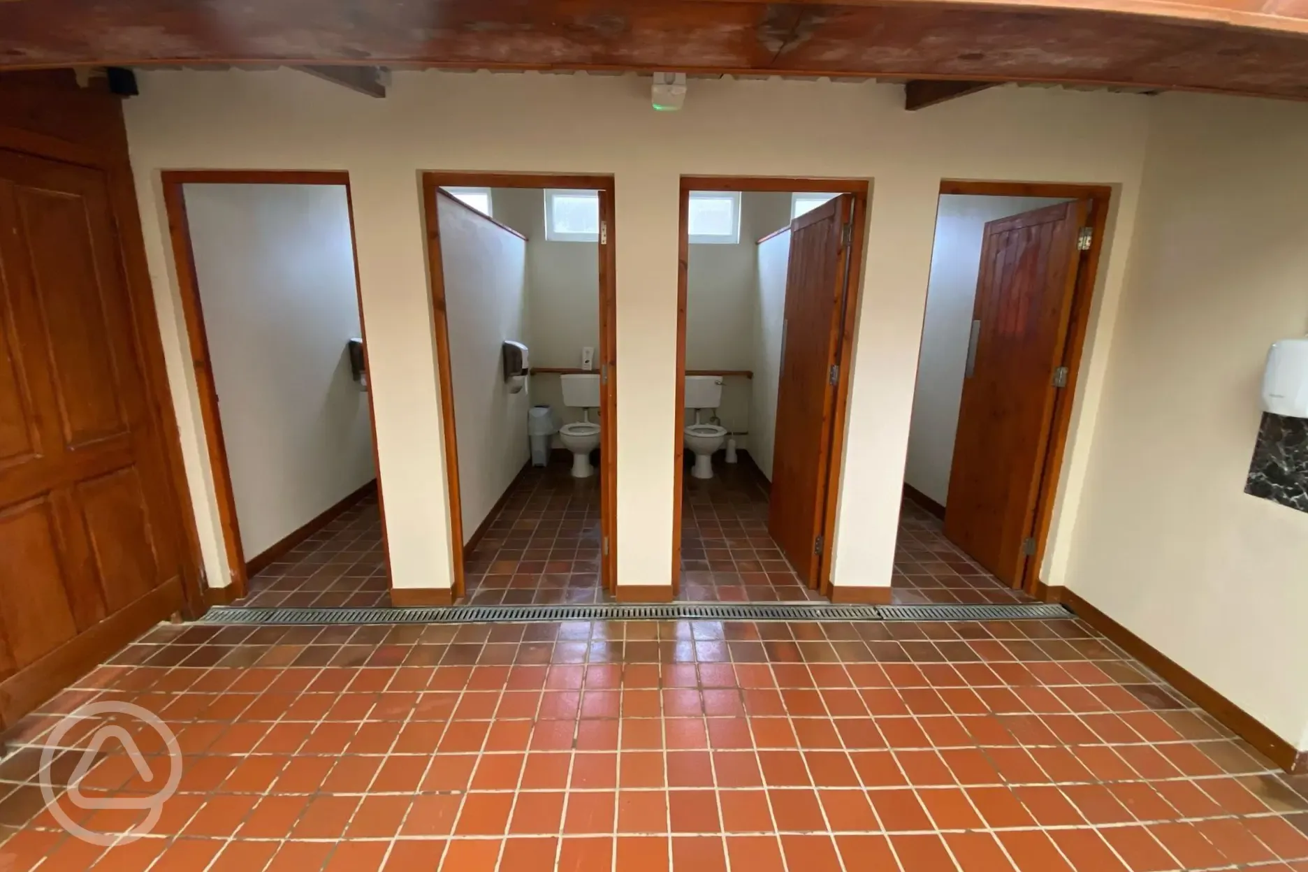 Campsite private toilet cubicles