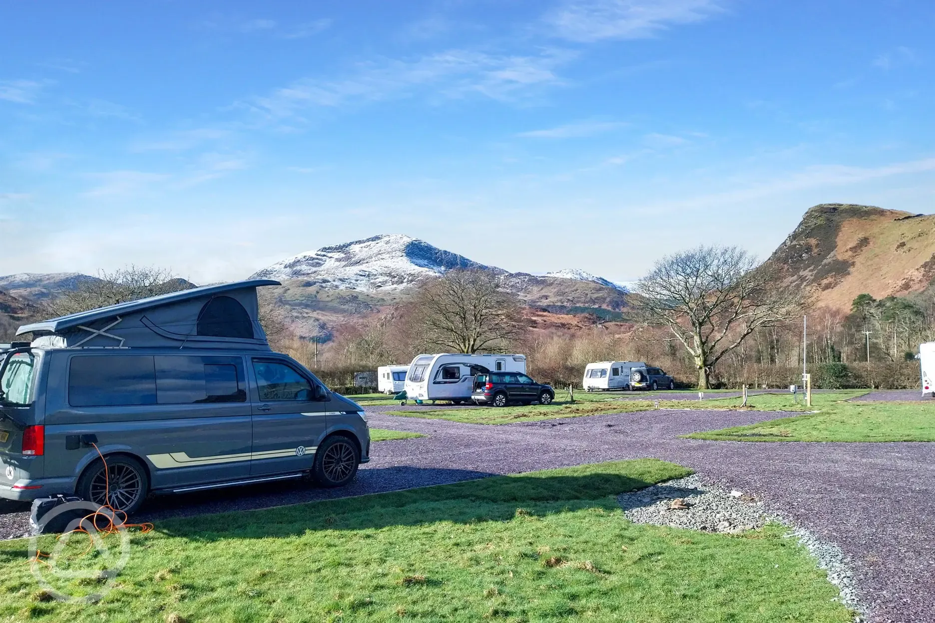 Electric hardstanding and grass pitches