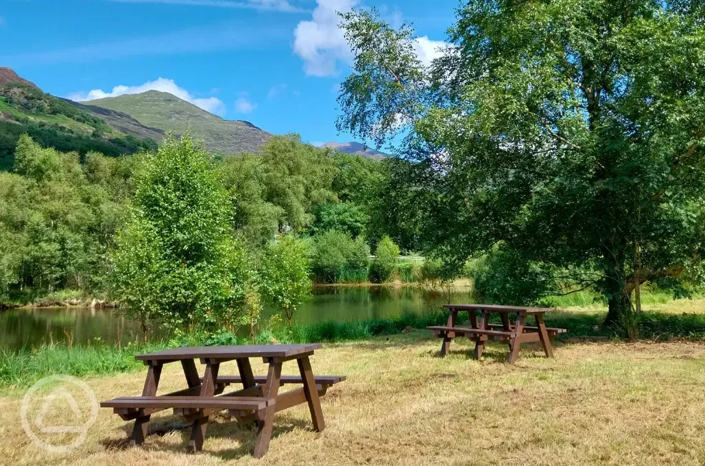 Riverside picnic benches 