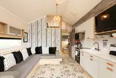 Glamping cabin interior