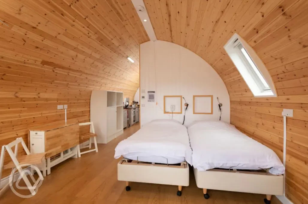 Glamping pod interior - universally accessible