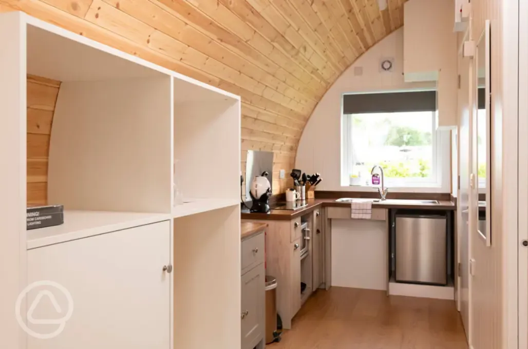 Glamping cabin kitchen - universally accessible