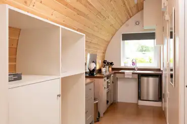 Glamping pod kitchen - universally accessible