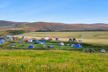View of the campsite in the Yorkshire Dales 
