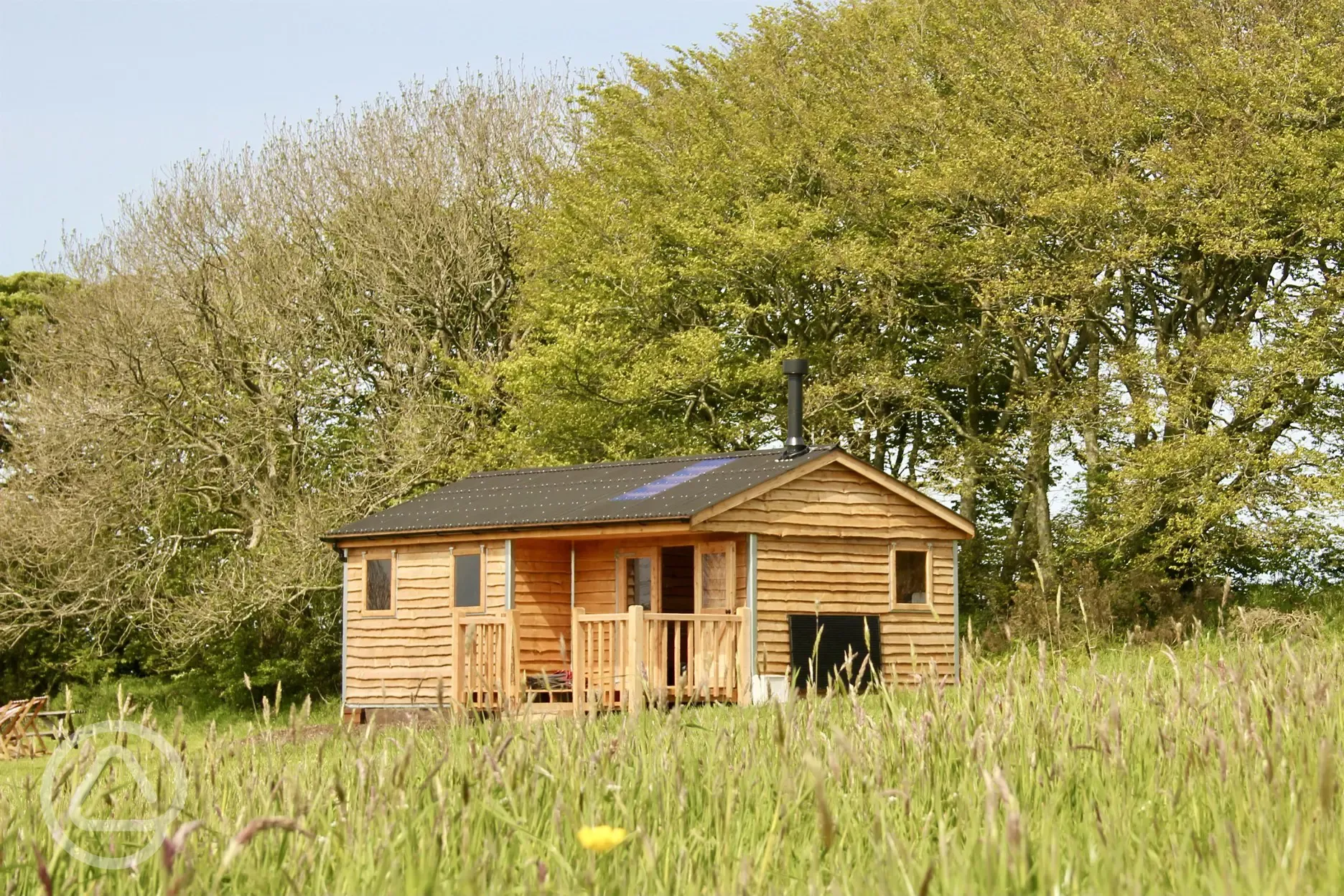 Eco cabin in meadow