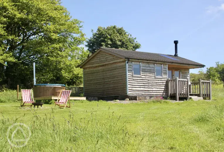 Eco cabin with hot tub