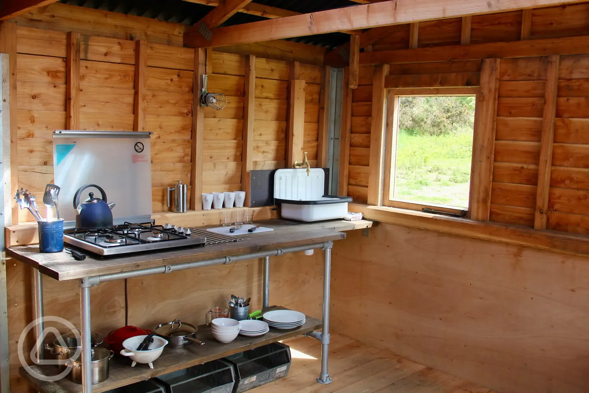 Eco cabin kitchen area