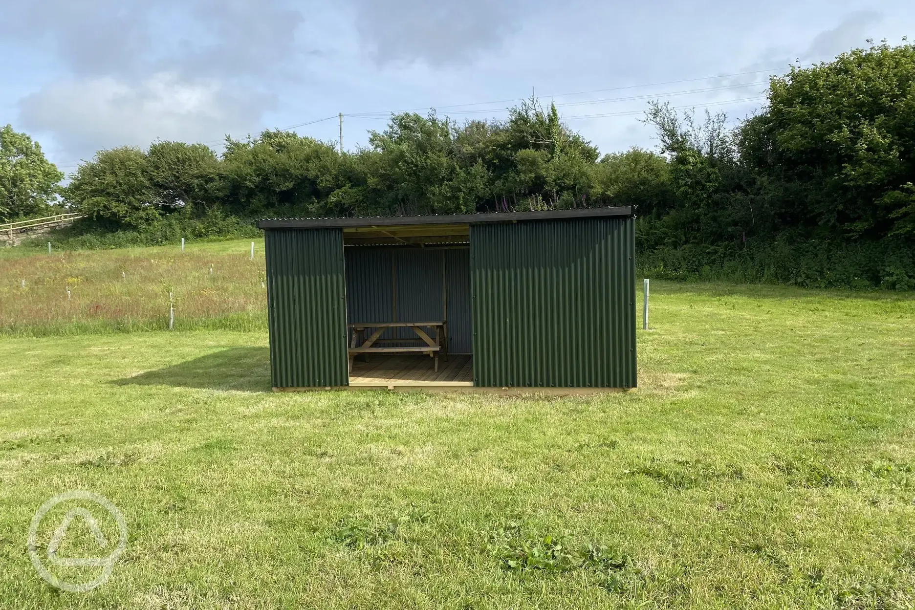 Sheltered communal seating area