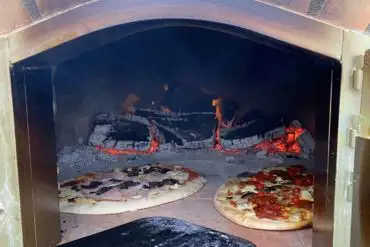Wood-fired pizza oven at Giddy Farm for guests