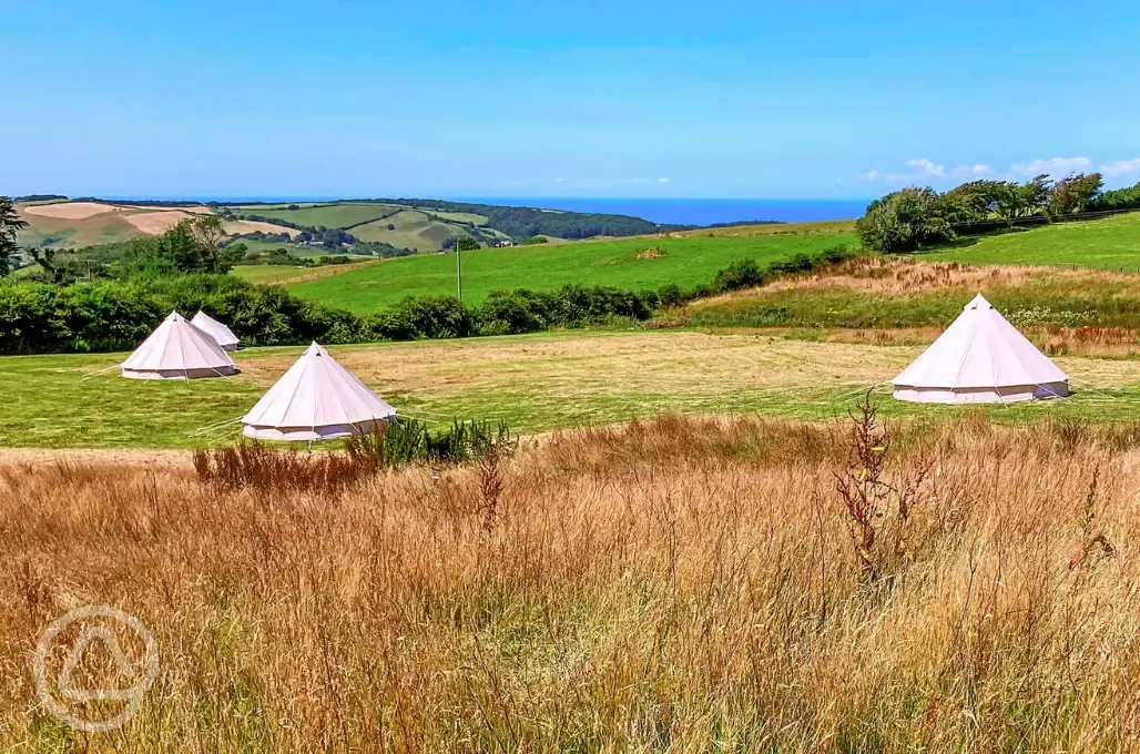 Bell tents with sea views