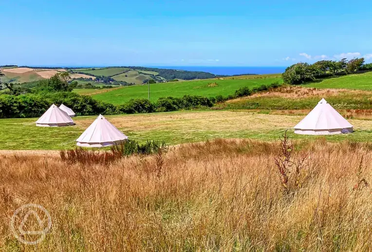 Bell tents with sea views