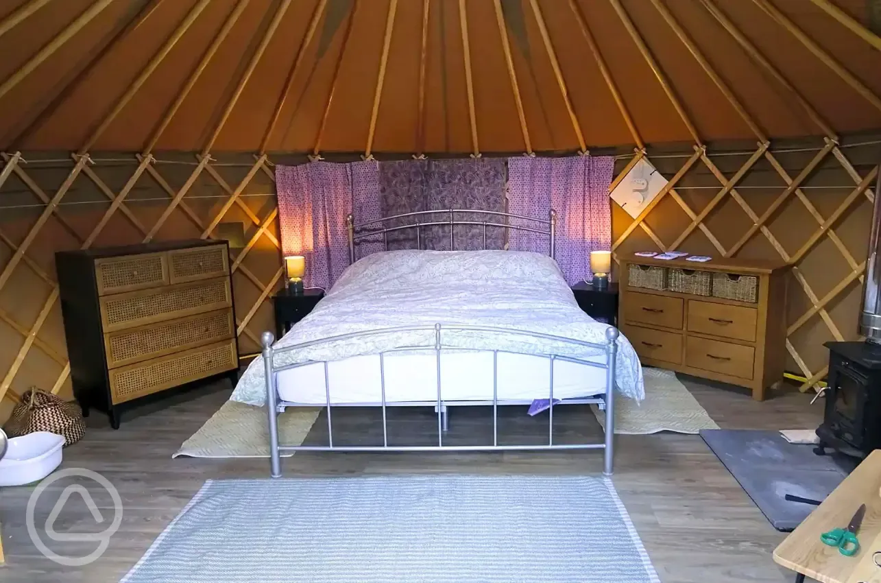 Lavender yurt interior