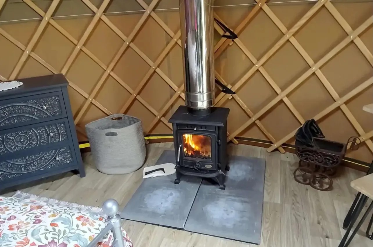 Yurt wood burning stove
