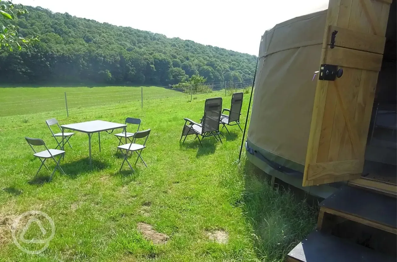 Yurt outdoor seating