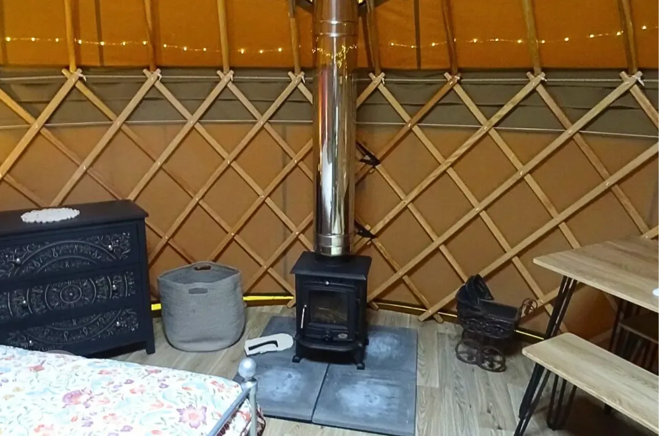 Yurt wood burning stove