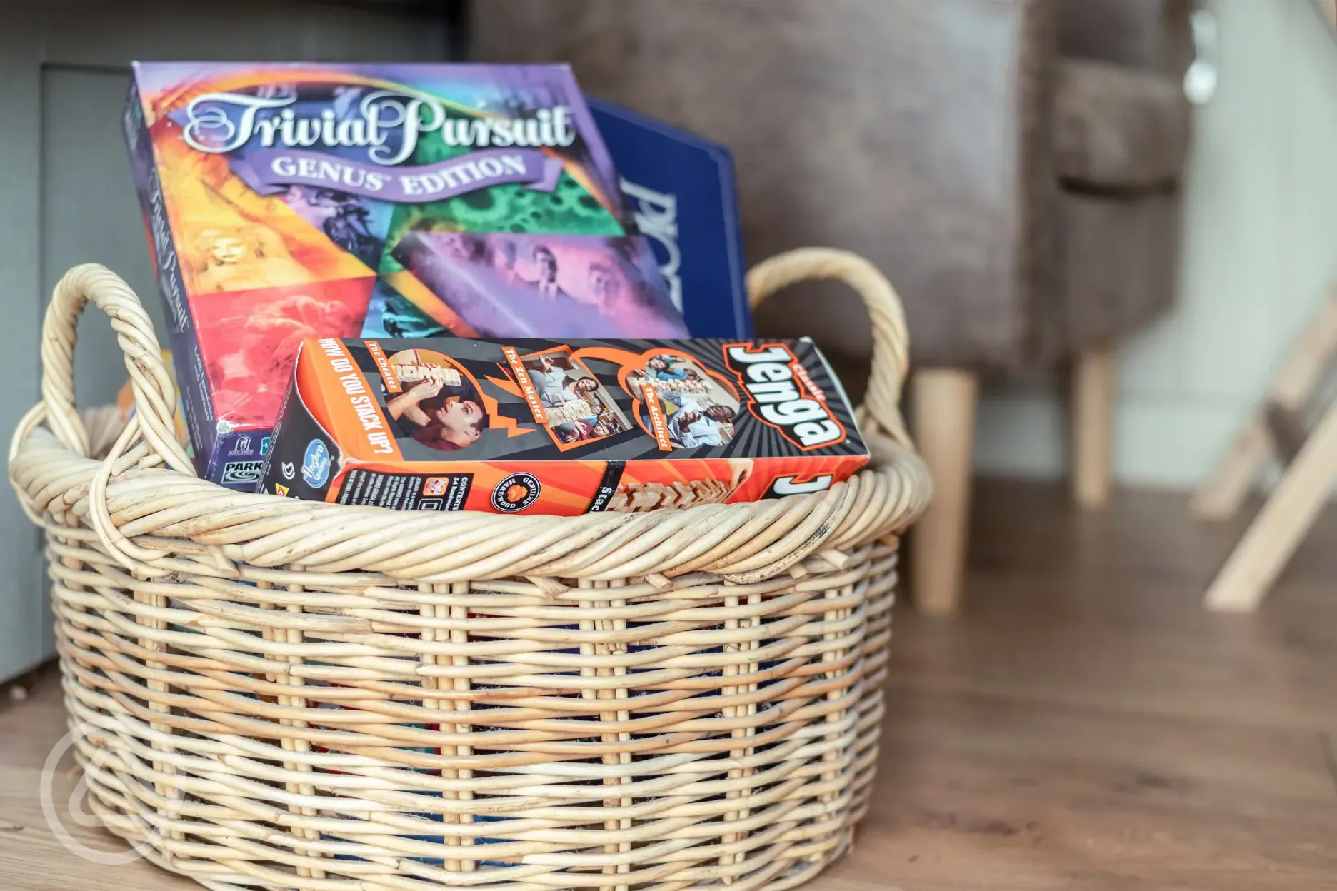 A basket of games for everyone to use