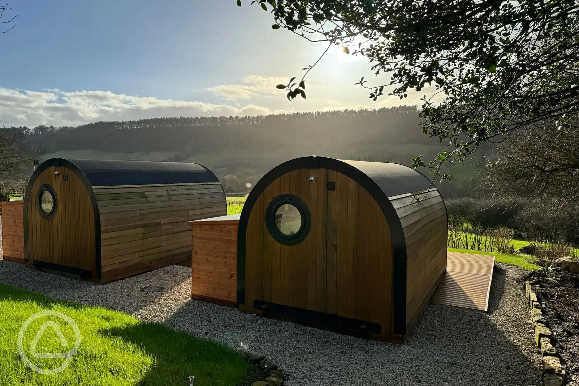 Glamping pods and views 