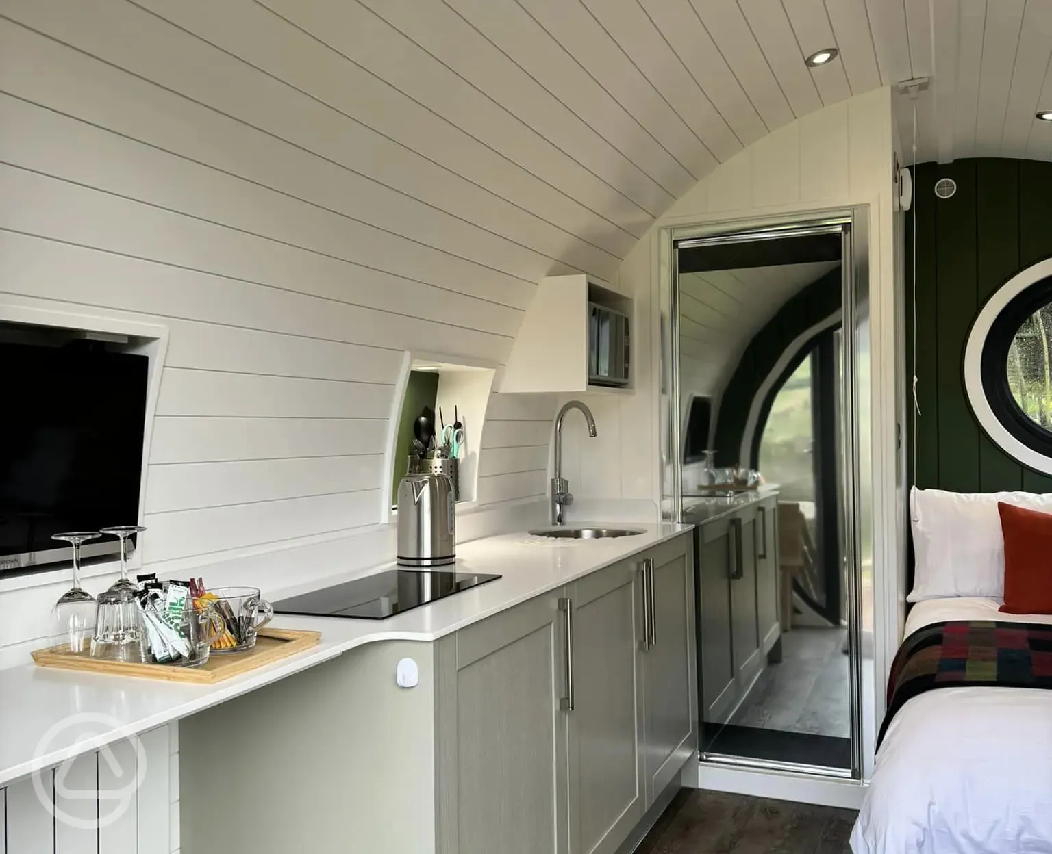 Glamping pod fully equipped kitchenette