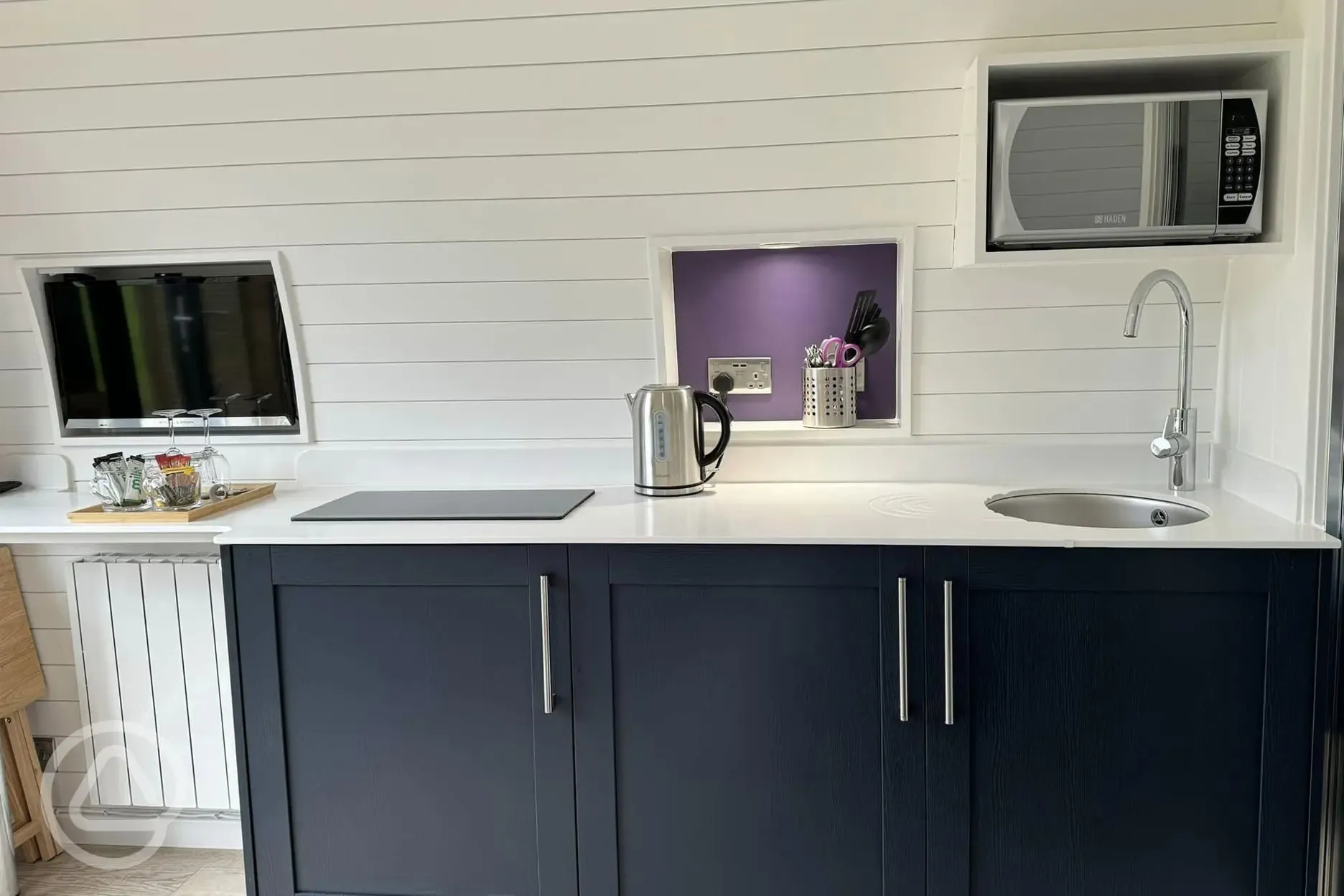 Glamping pod fully equipped kitchenette
