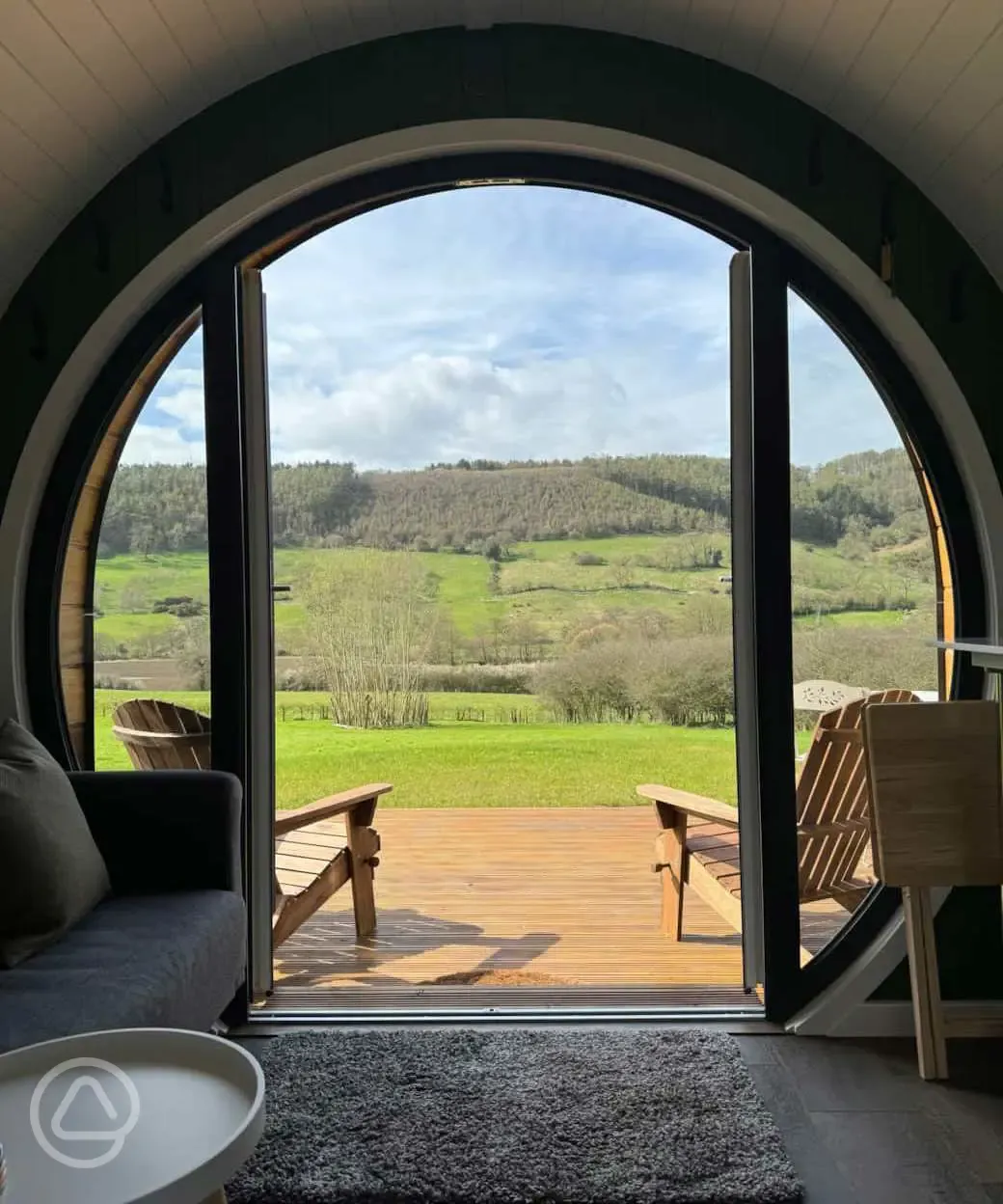 View from the glamping pods into Forge Valley