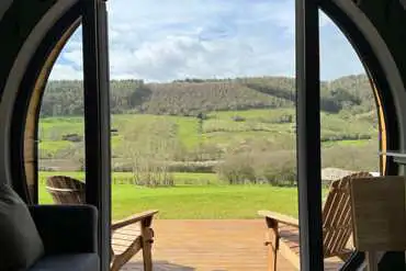 View from the glamping pods into Forge Valley