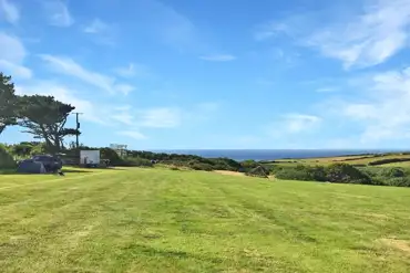 Grass pitches with sea views