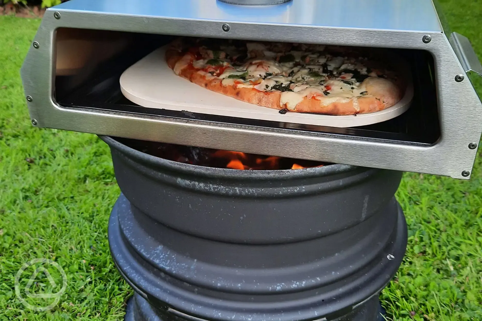 Pizza oven over the fire pit