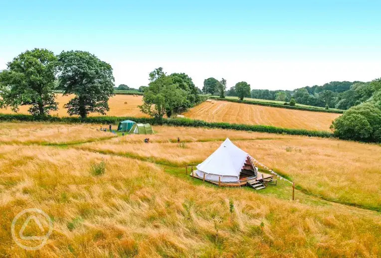 Bell tent and camping pitch
