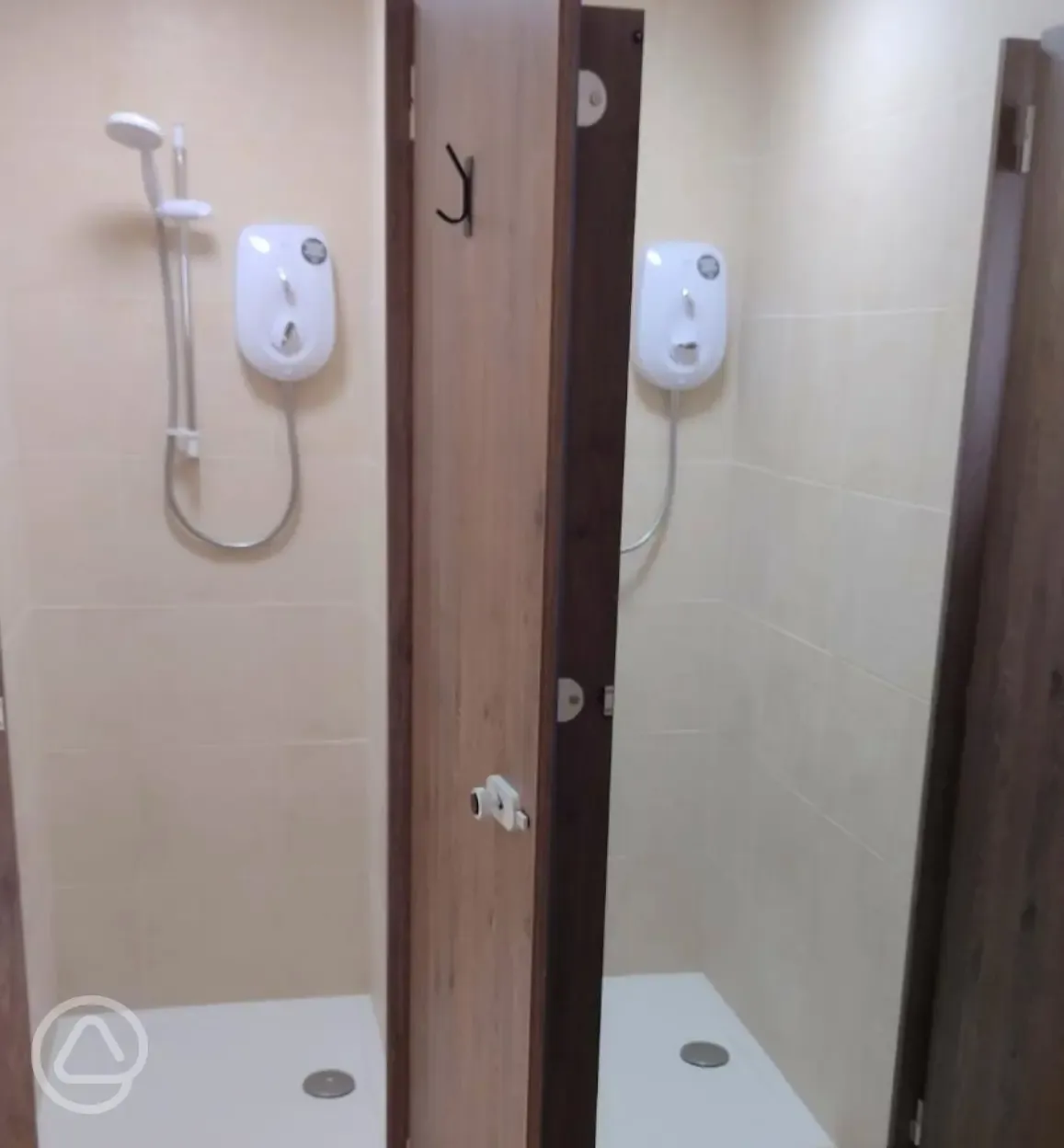 Showers with hooks on doors