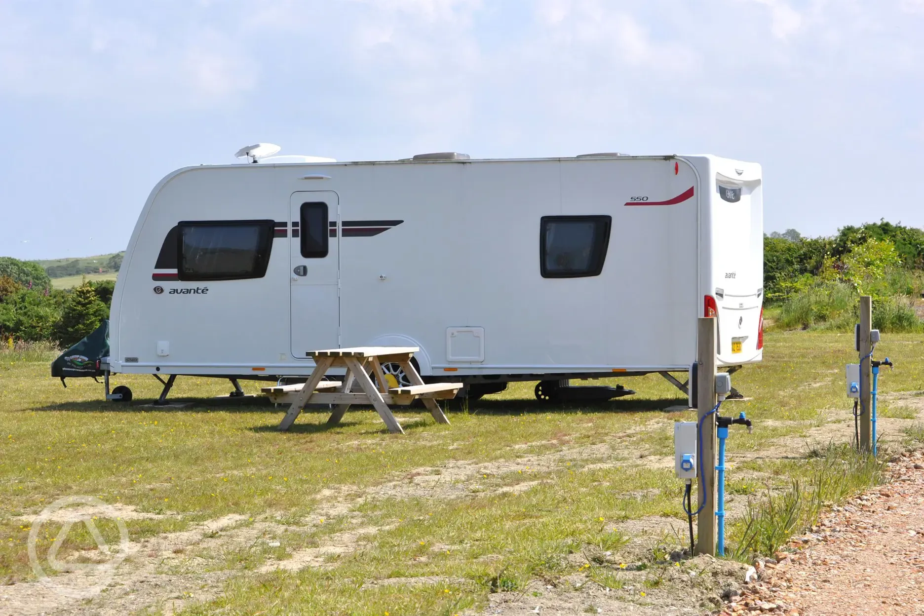 Optional electric grass touring pitches