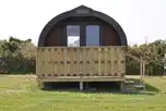 Ensuite glamping pod exterior and private veranda (two persons)