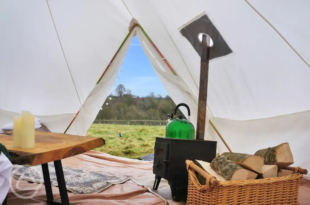 View from inside the bell tent